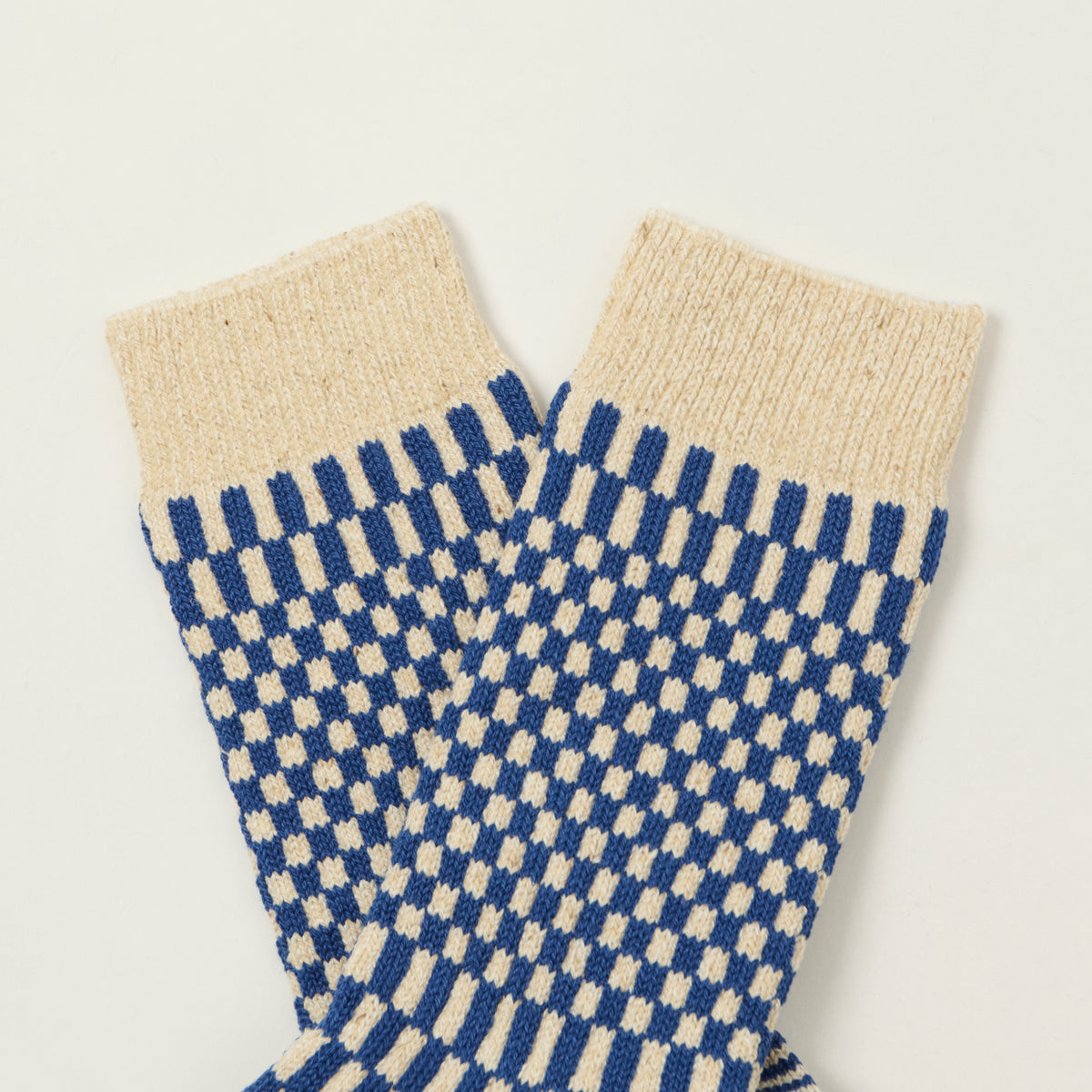 Rototo Checkerboard Pattern Socks - Blue