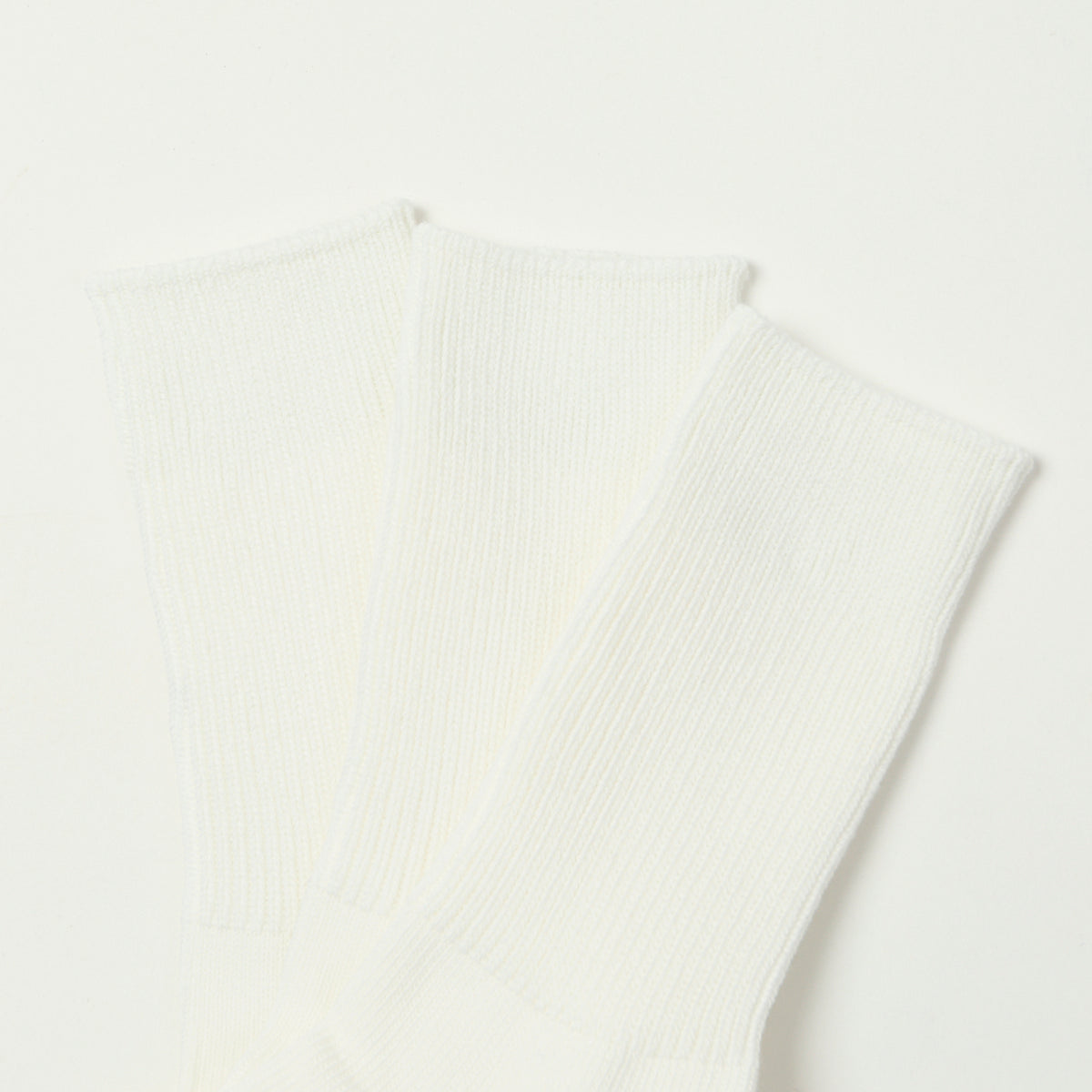 RoToTo Organic Daily 3 Pack Ribbed Crew Sock - White