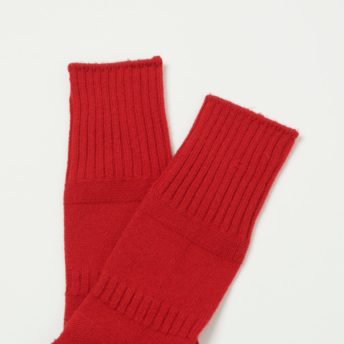 RoToTo Guernsey Pattern Crew Sock - Red/Coral