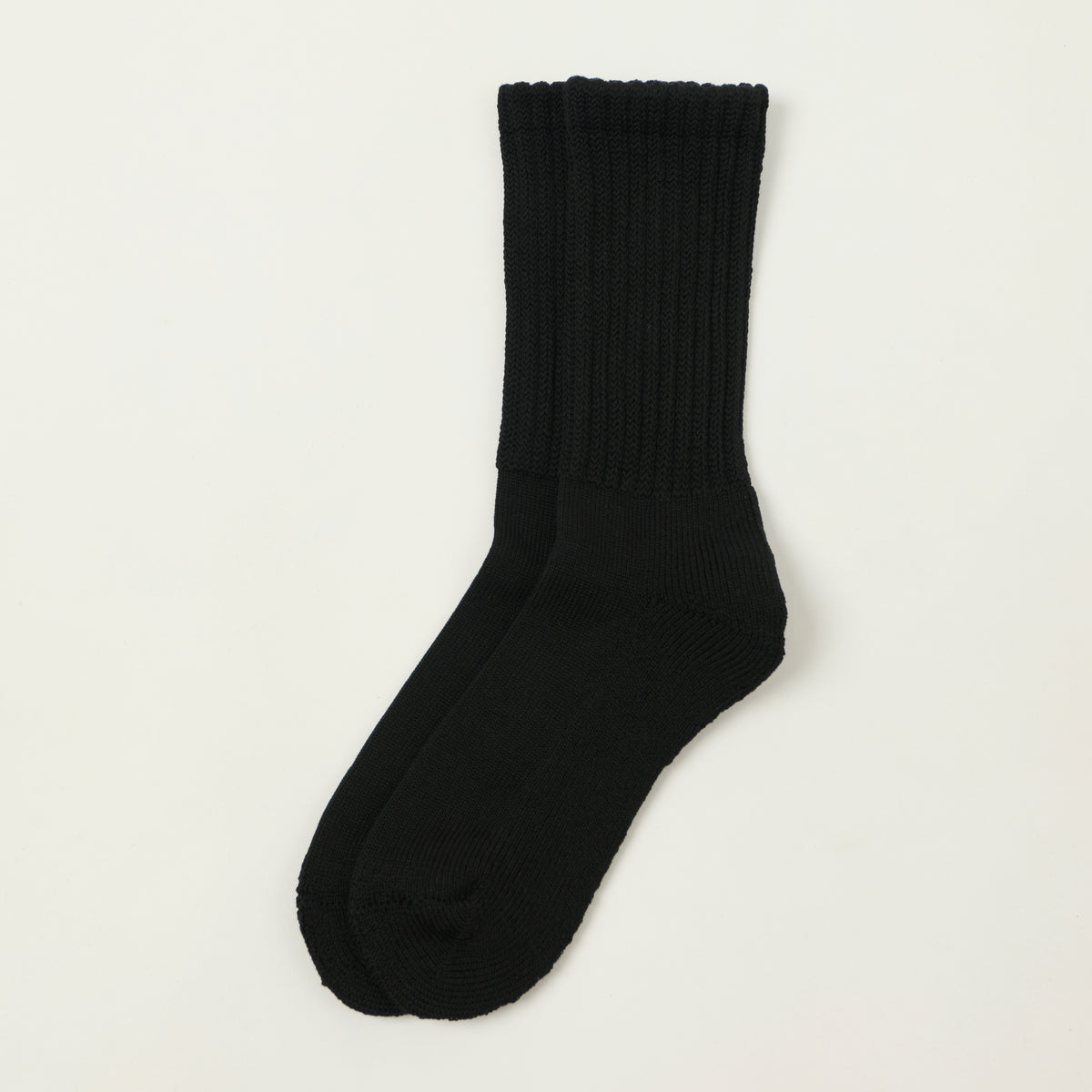 Rototo Loose Pile Crew Socks - Black