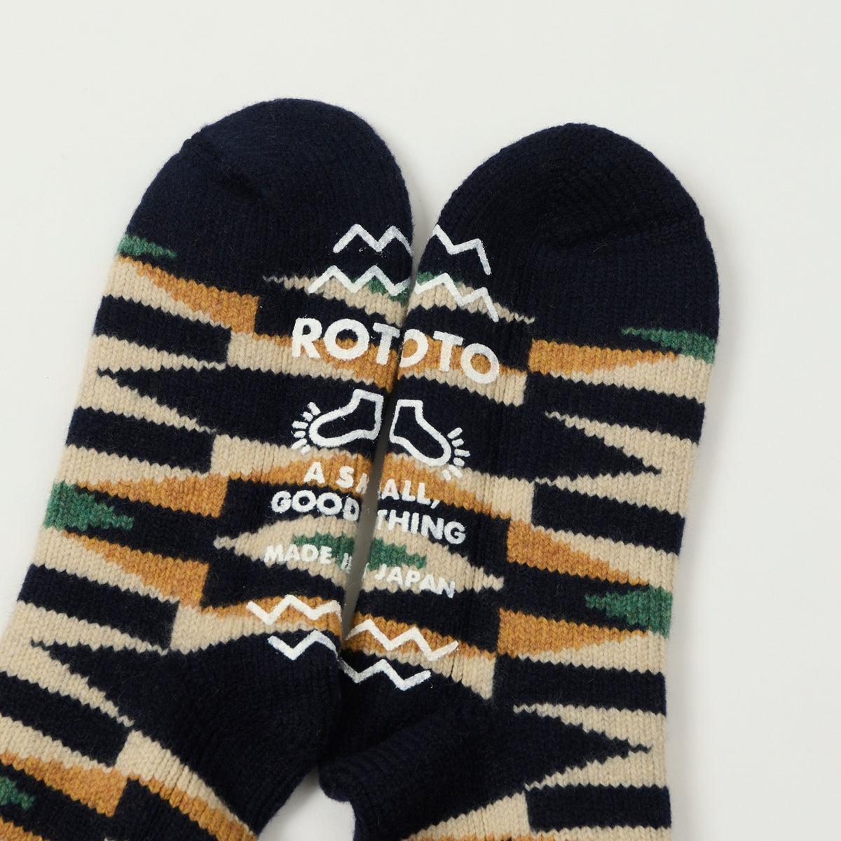 RoToTo Merino Lambs Wool 'Native' Room Sock - Navy