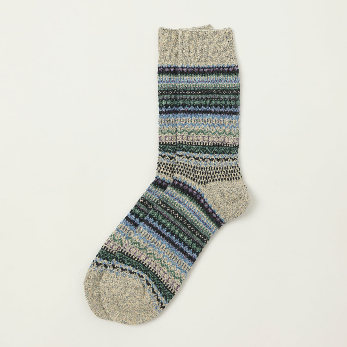 Rototo Nordic Pattern Socks - Dark Grey