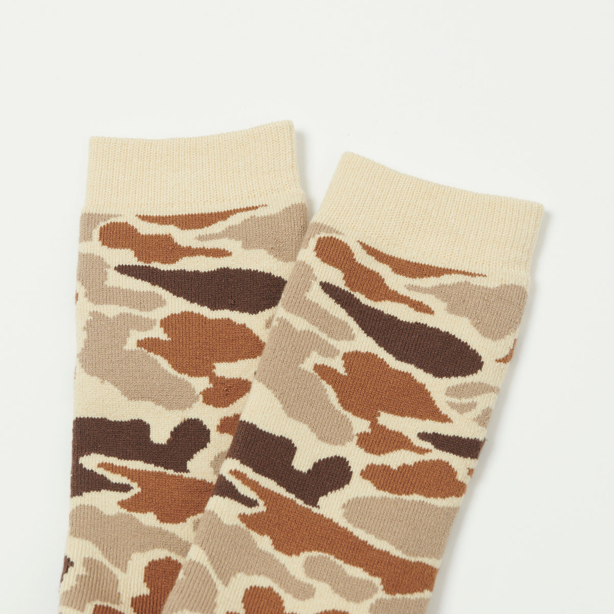 RoToTo Pile Camo Crew Sock - Sand