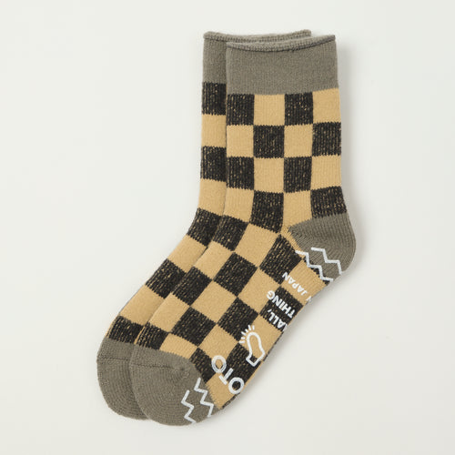 RoToTo Checkerboard Pile Room Sock - Grey