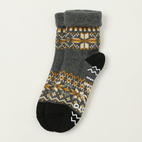 Rototo Comfy Room Socks Snow Flake - Dark Grey
