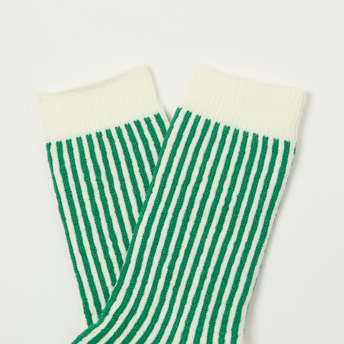 RoToTo Vertical Stripe Sock - White/Green