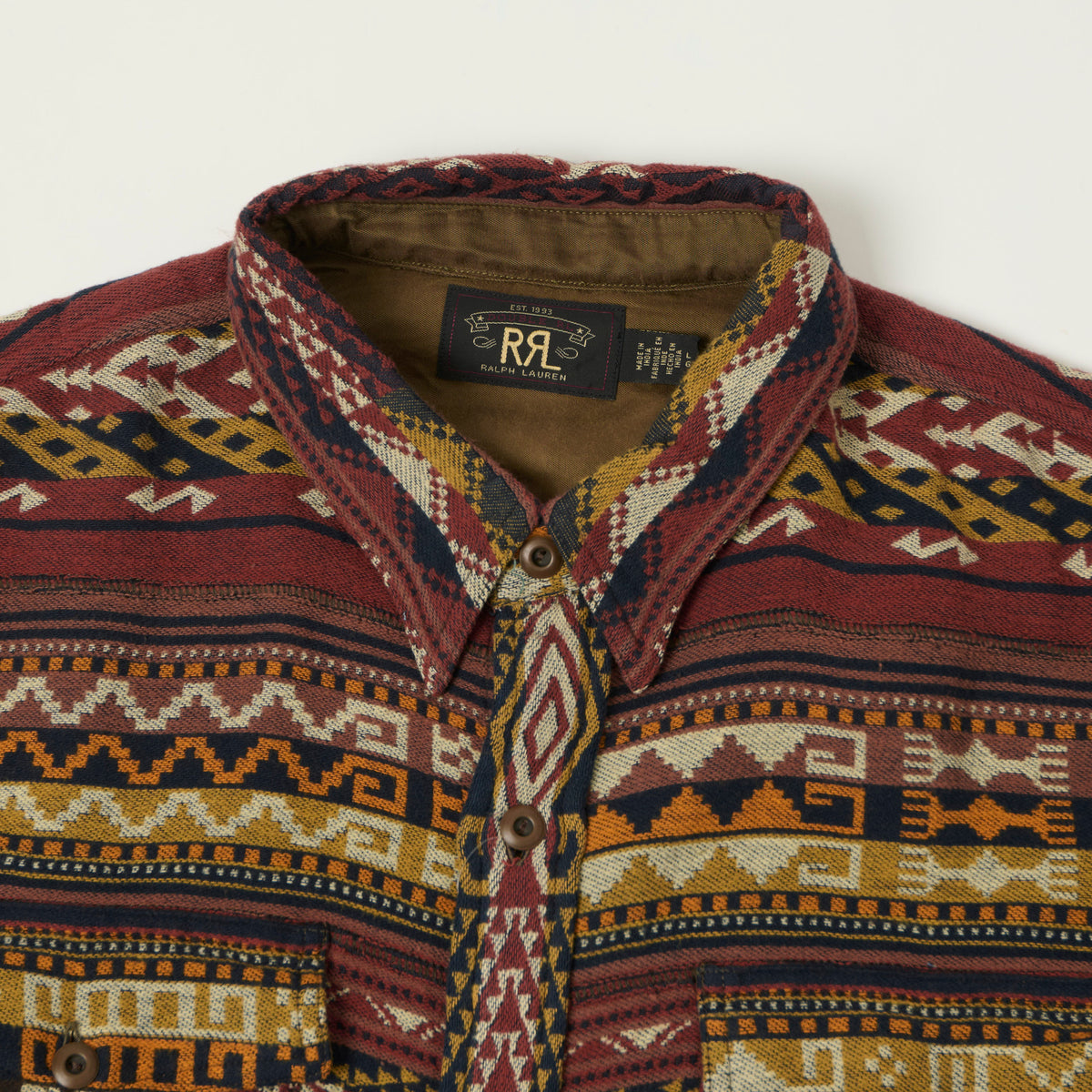 RRL Aztec Jacquard Work Shirt - Red/Multi