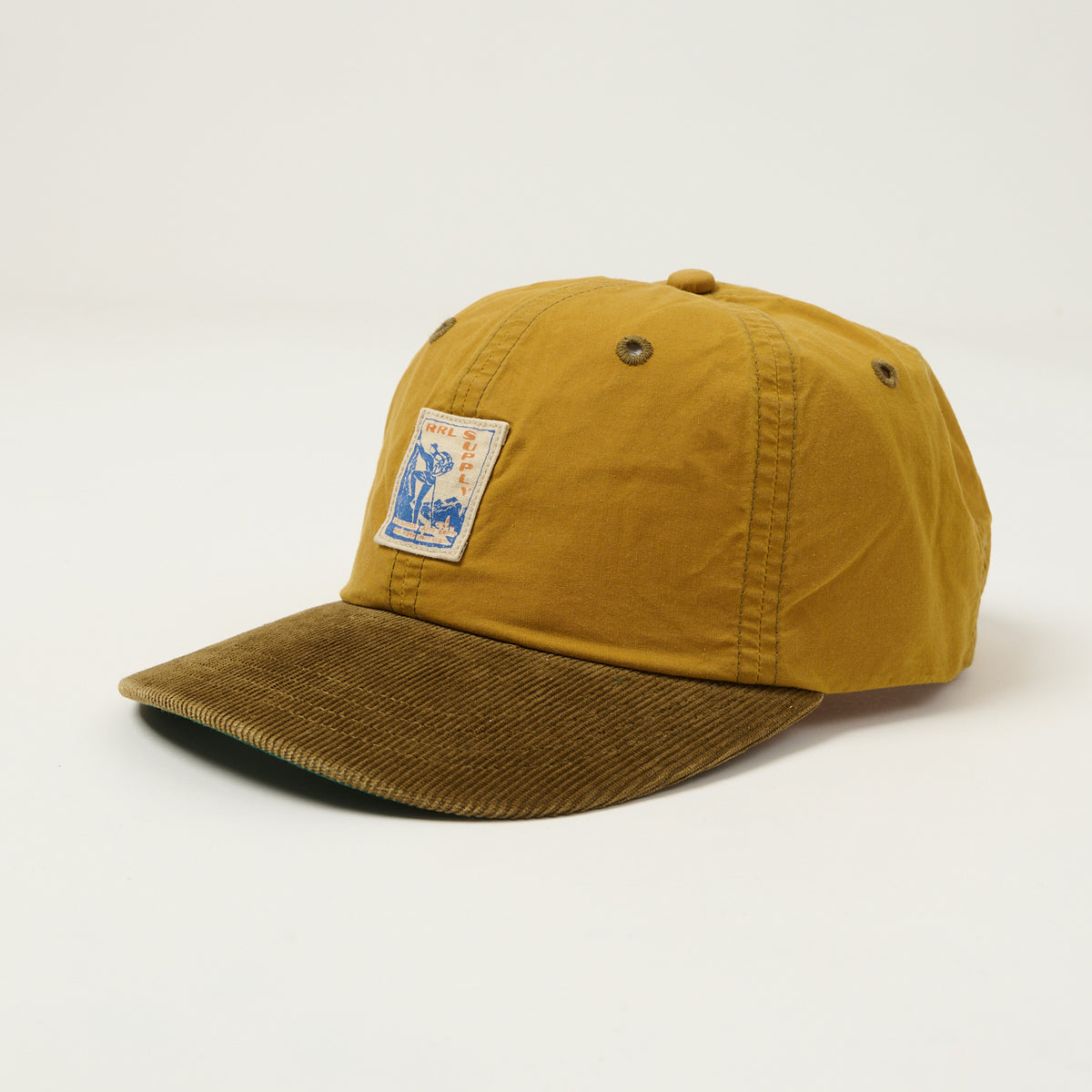 RRL Corduroy Bill Oilcloth Ball Cap - Mustard