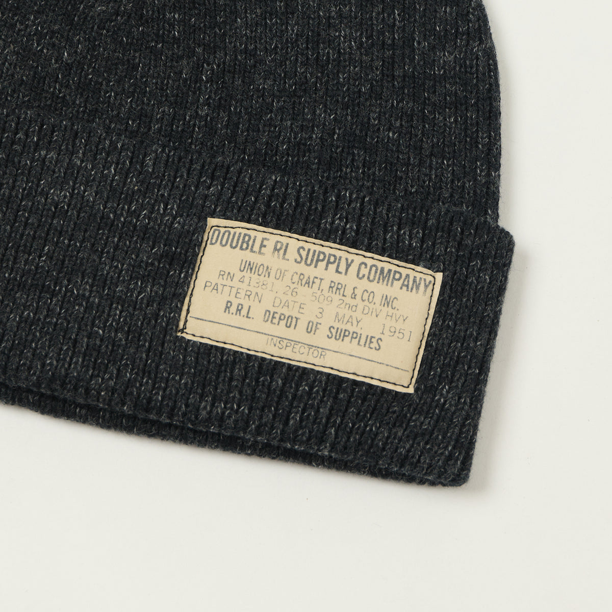 RRL Cotton Watch Cap - Black Indigo