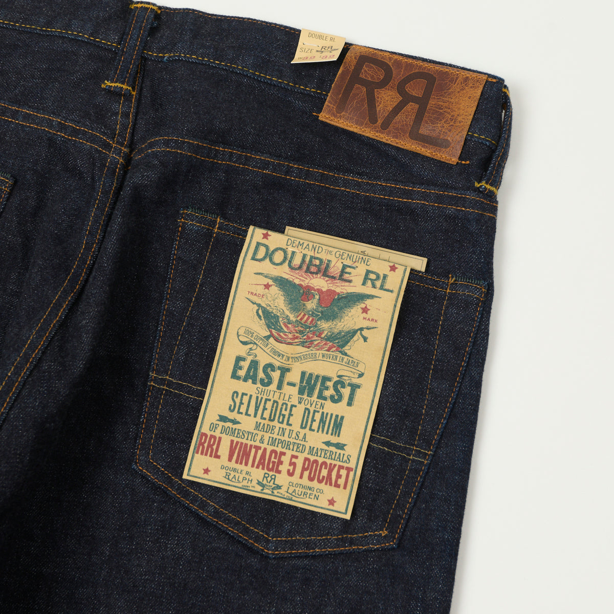 RRL 5-Pocket East-West Selvedge Wide Straight Jean - One Wash