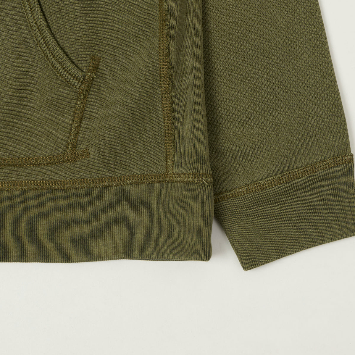 RRL Garment-Dyed French Terry Hoodie - Olive