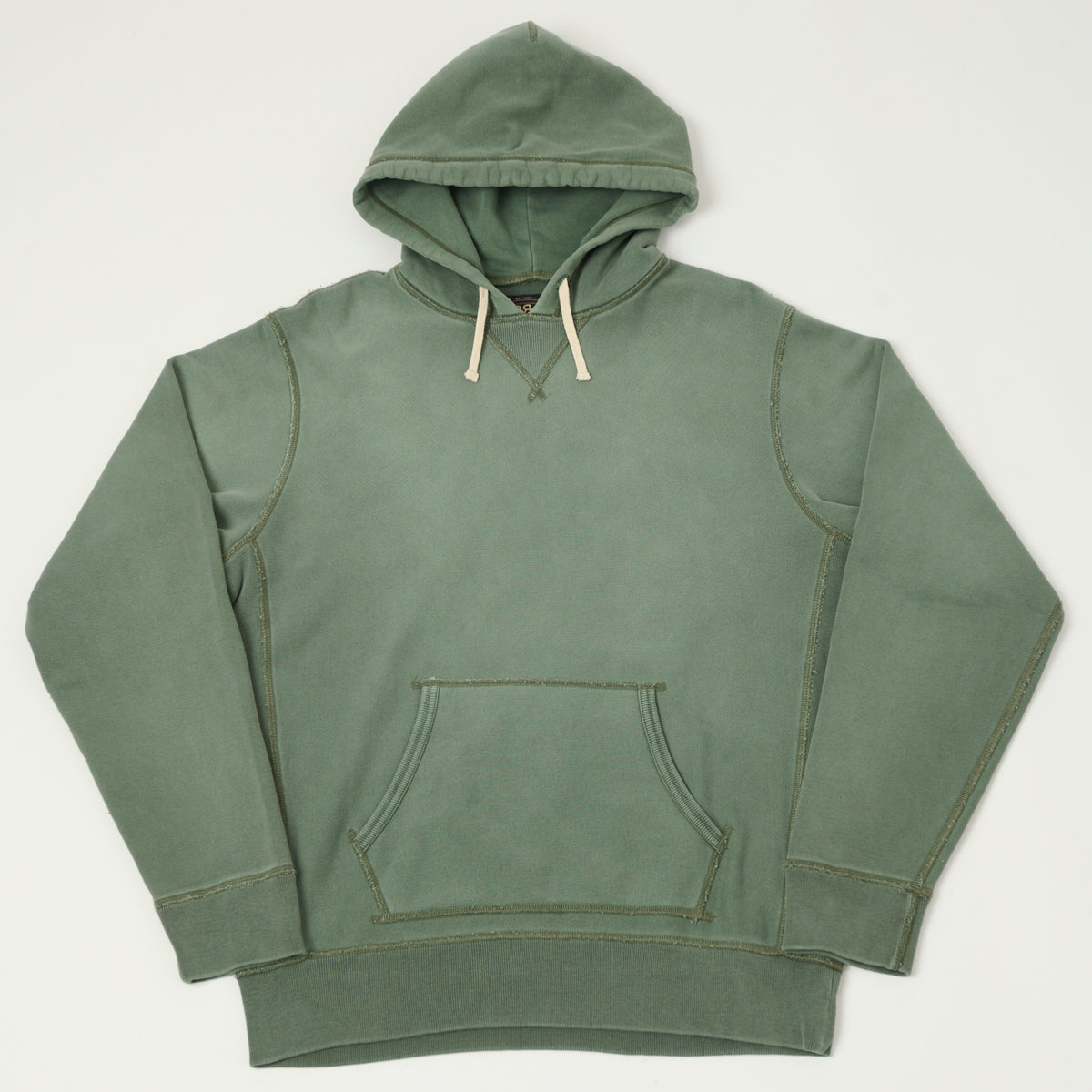 RRL Garment-Dyed French Terry Hoodie - Faded Green