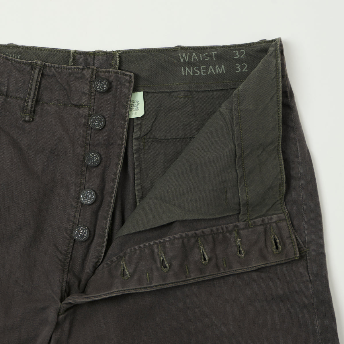 RRL 7.8oz Herringbone Twill Field Trouser - Washed Black
