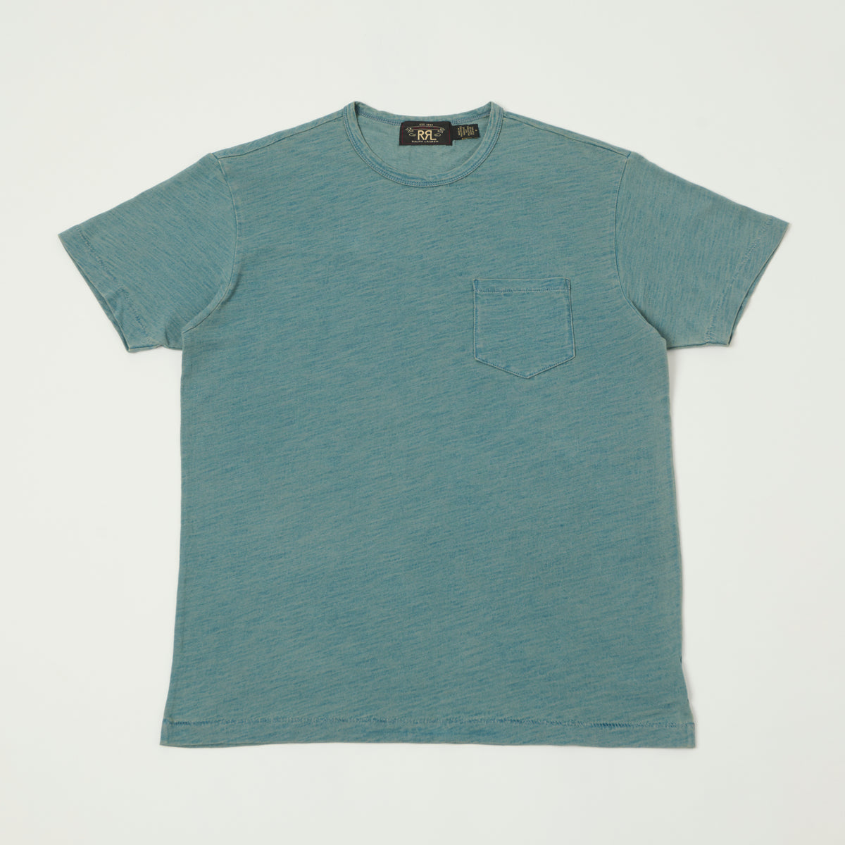 RRL Washed Jersey Pocket T-Shirt - Light Indigo