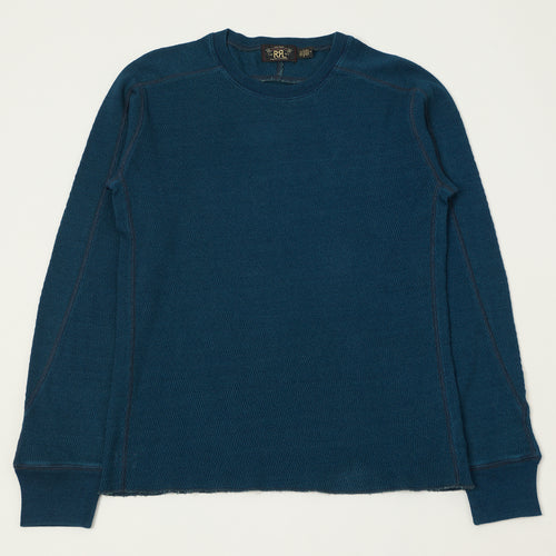 RRL Jacquard-Knit Thermal - Rinsed Blue Indigo