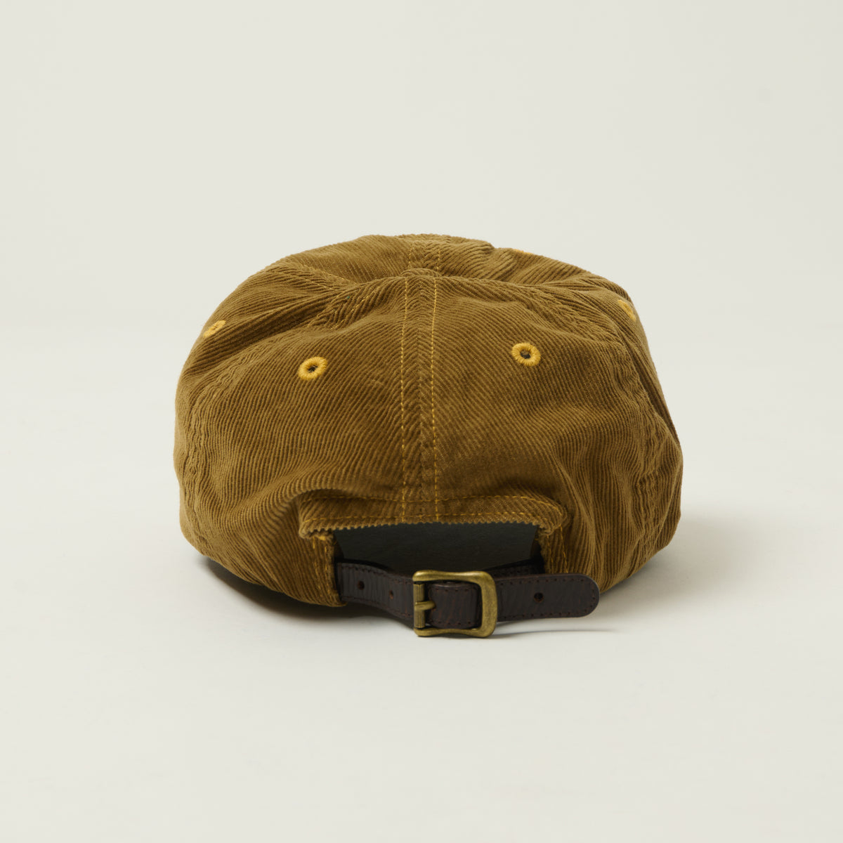 RRL Leather Patch Corduroy Trucker Cap - Tan