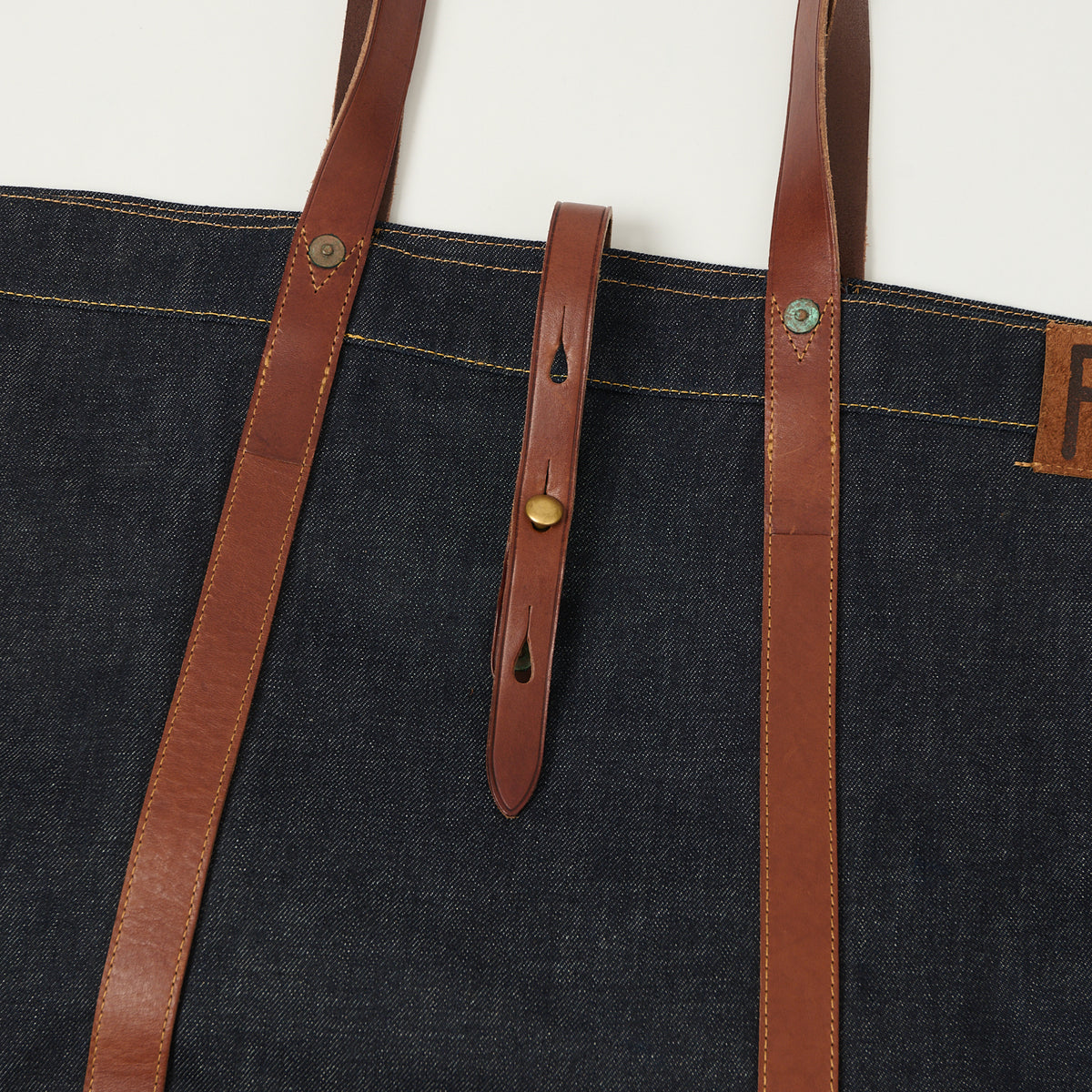 RRL Leather-Trim Denim Tote Bag - Indigo