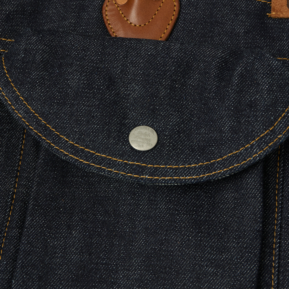 RRL Leather-Trim Denim Day Bag - Indigo