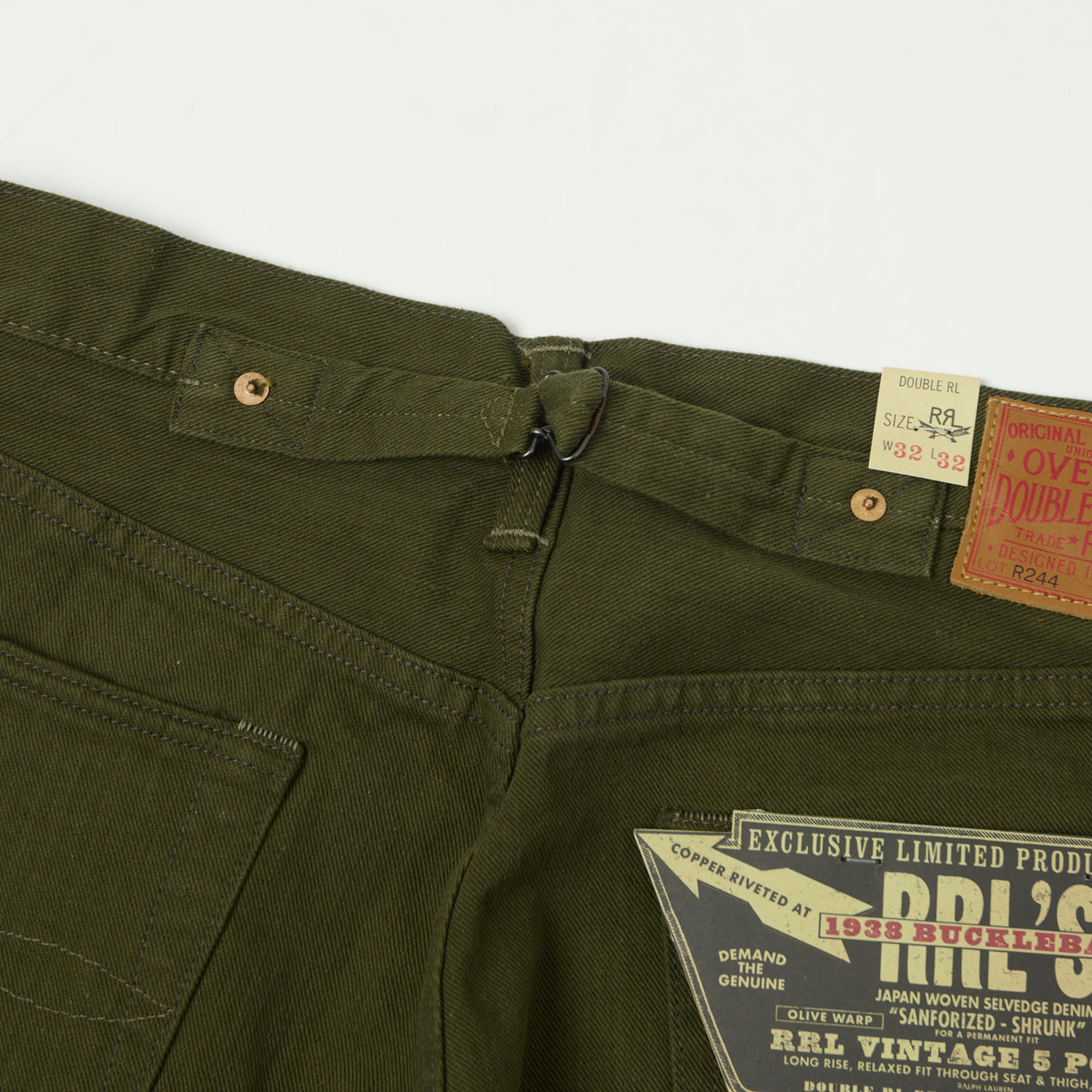 RRL Limited Edition Olive Regular Straight Jean - One Wash