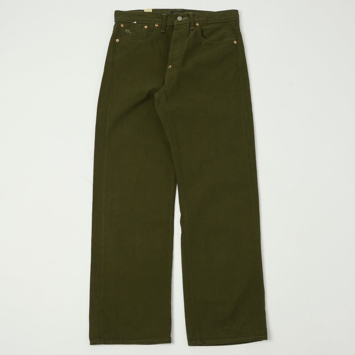 RRL Limited Edition Olive Regular Straight Jean - One Wash
