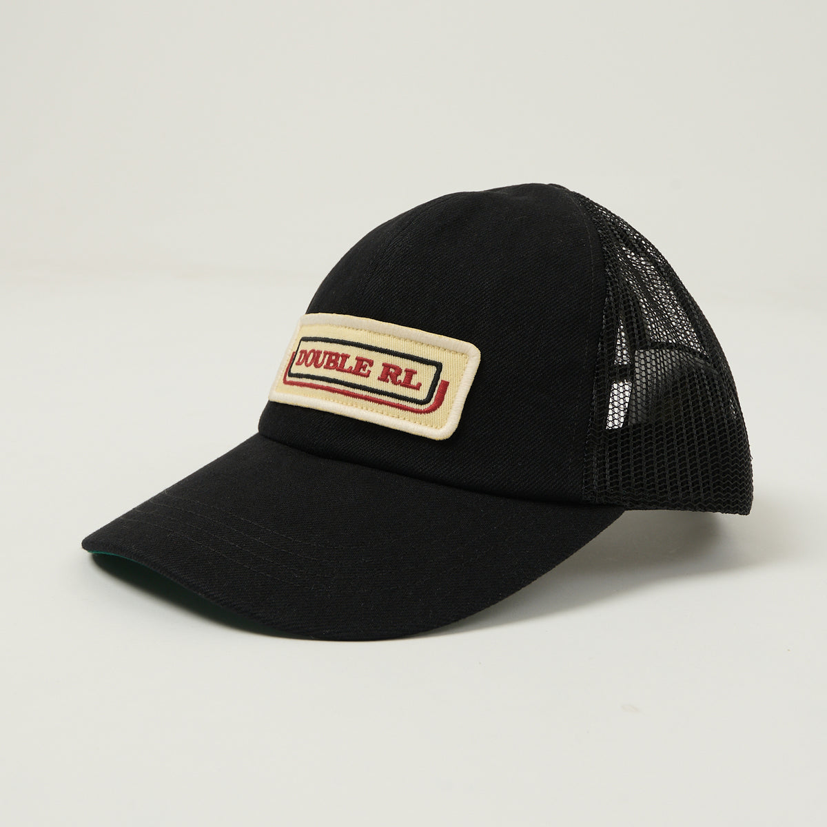 RRL Logo-Patch Denim Trucker Cap - Black