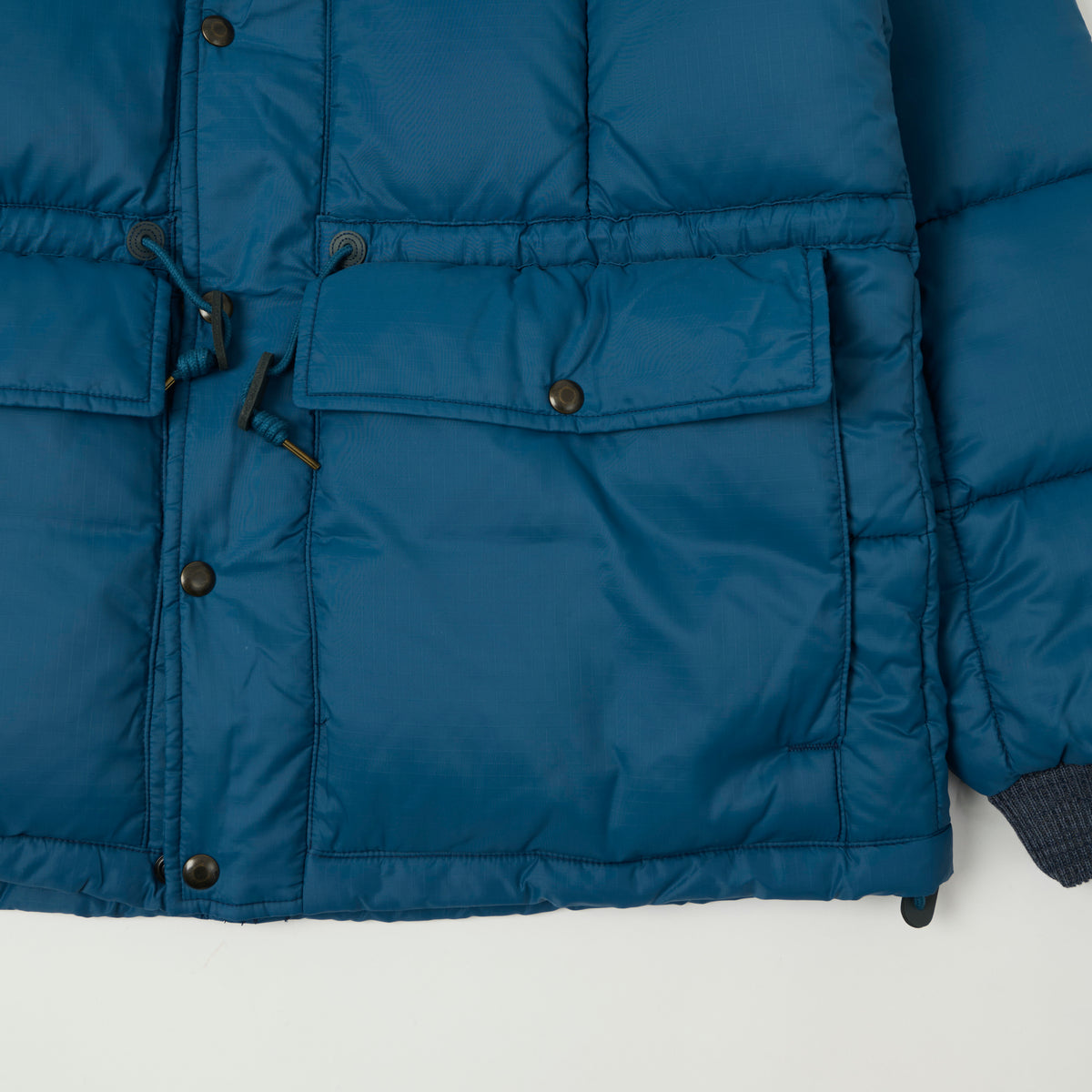 RRL Quilted Ripstop Hooded Puffer Jacket - Vintage Blue