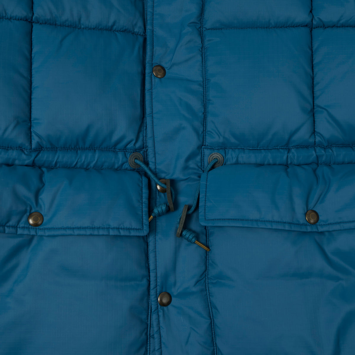 RRL Quilted Ripstop Hooded Puffer Jacket - Vintage Blue