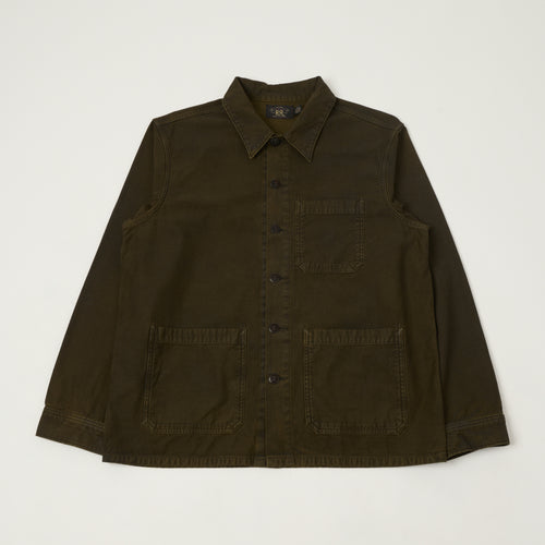 RRL Garment Dyed Reverse-Sateen Chore Jacket - Brown