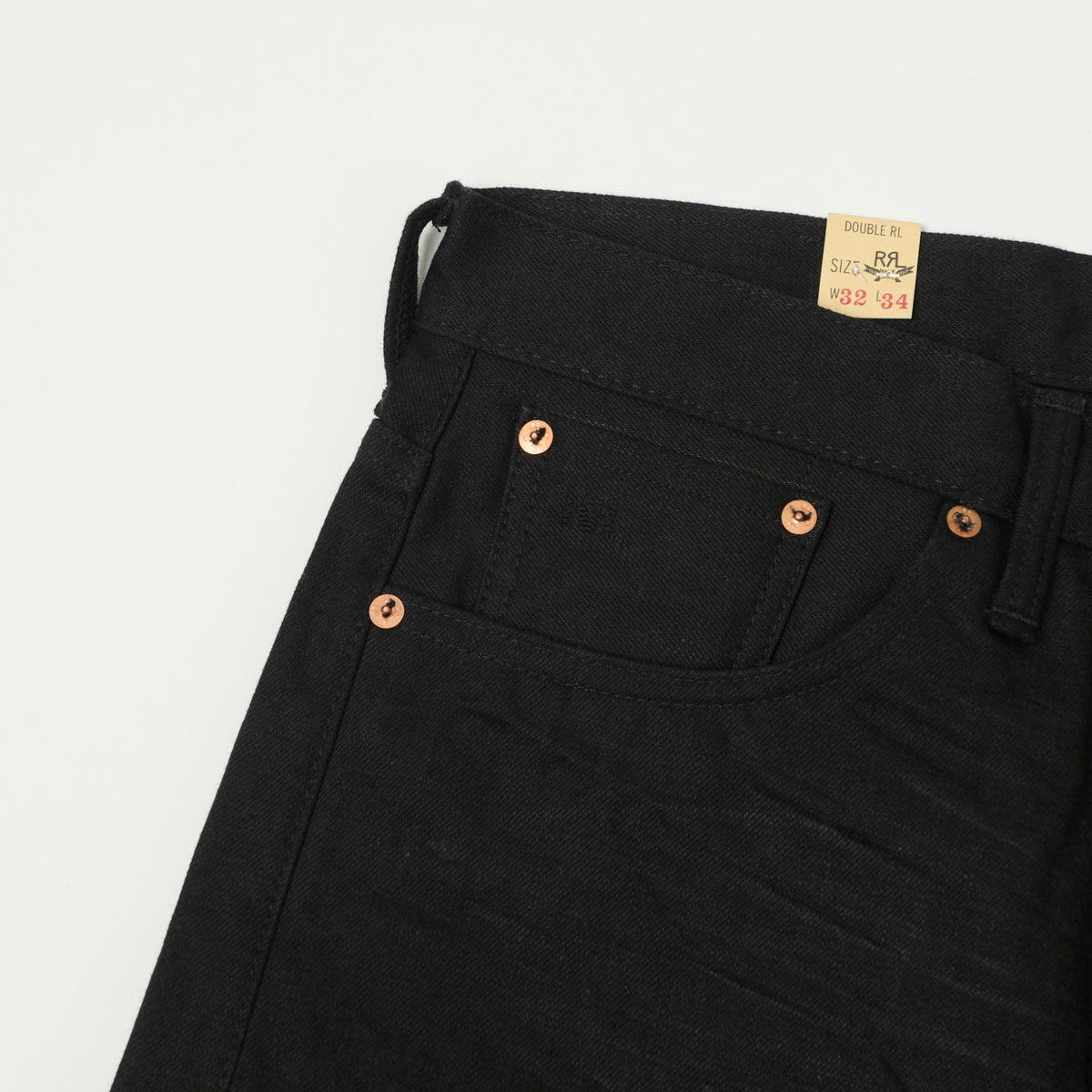 RRL 5-Pocket Selvedge Wide Straight Jean - Black Used Wash