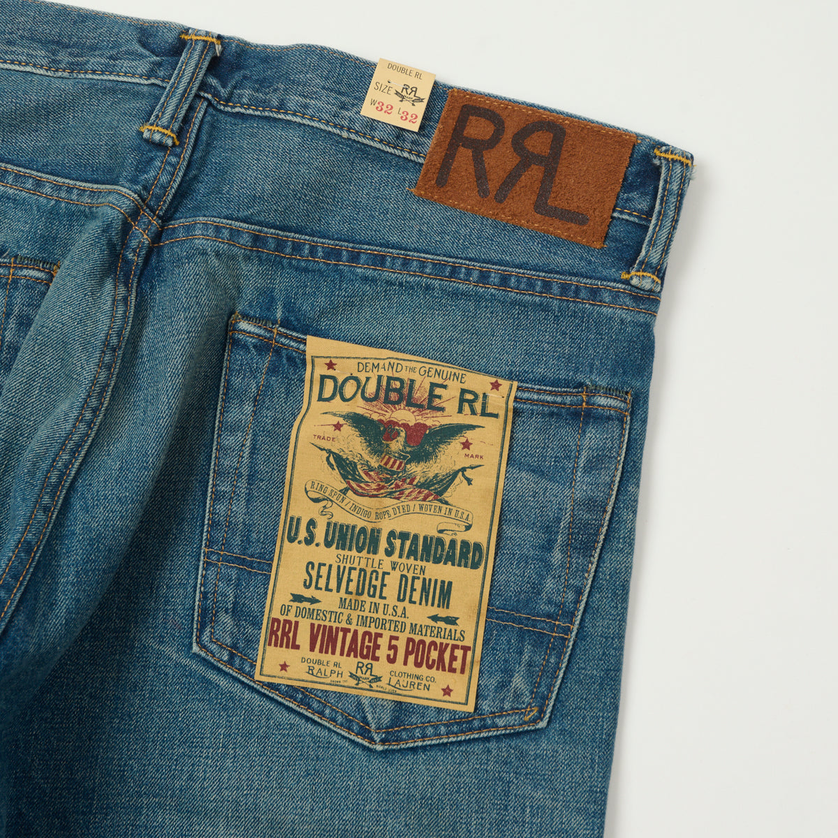 RRL 5-Pocket Selvedge Wide Straight Jean - Grandfalls Wash