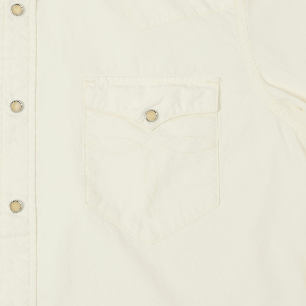 RRL Slim Fit Poplin Western Shirt - White