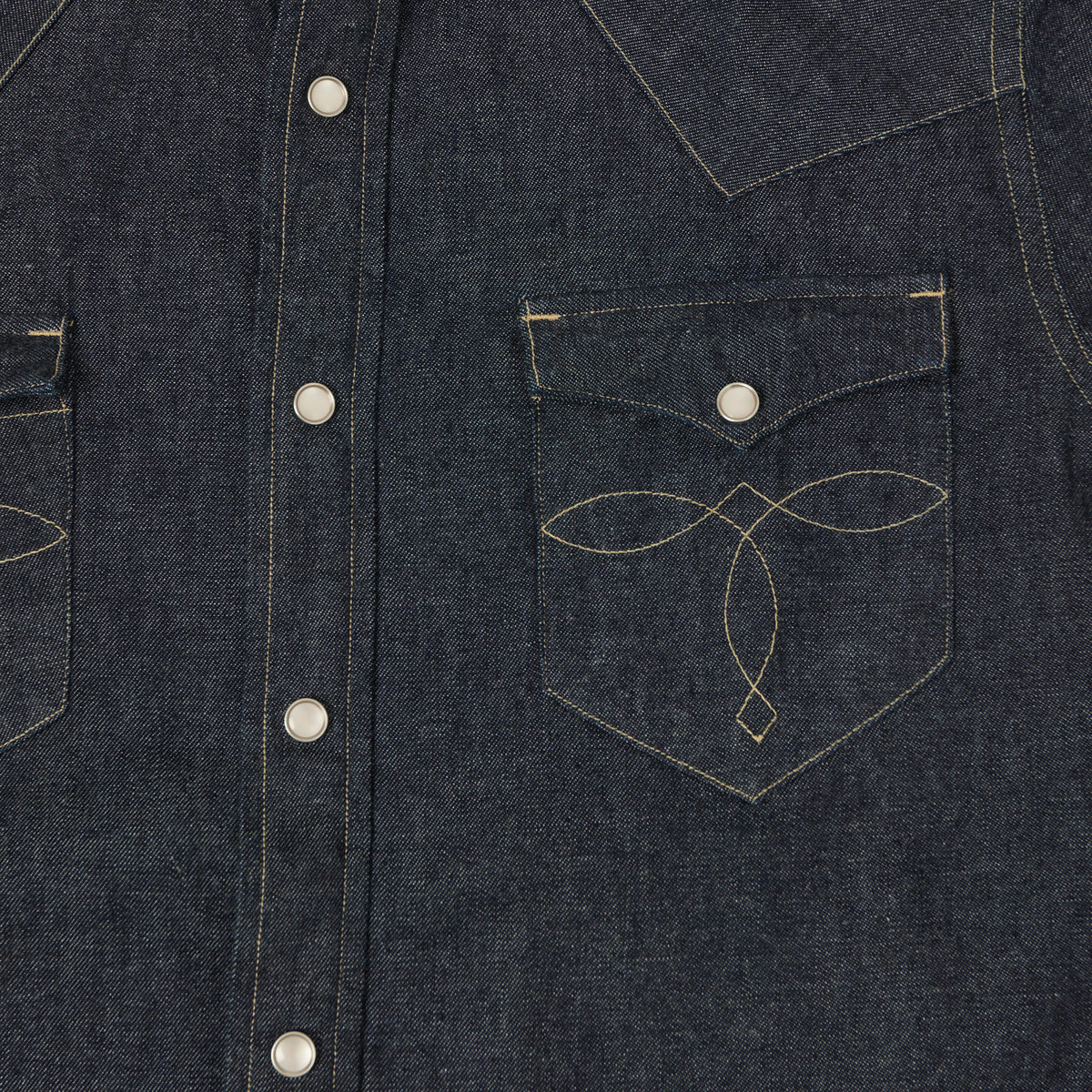 RRL Slim Fit Denim Western Shirt - Rinse