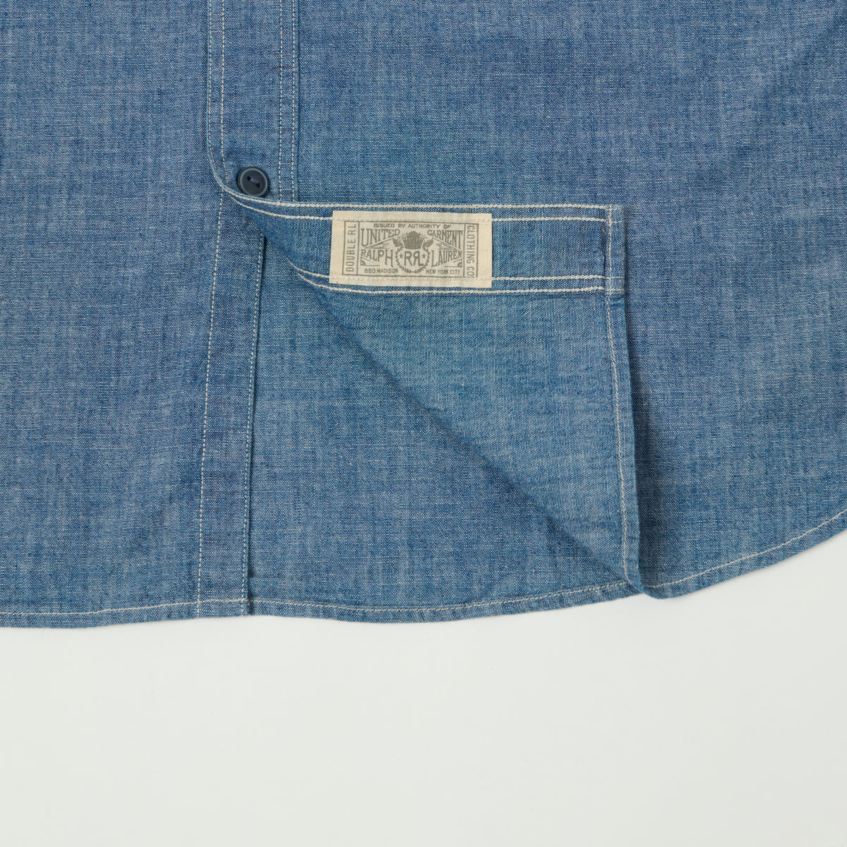 RRL Short Sleeve Chambray Workshirt - Indigo