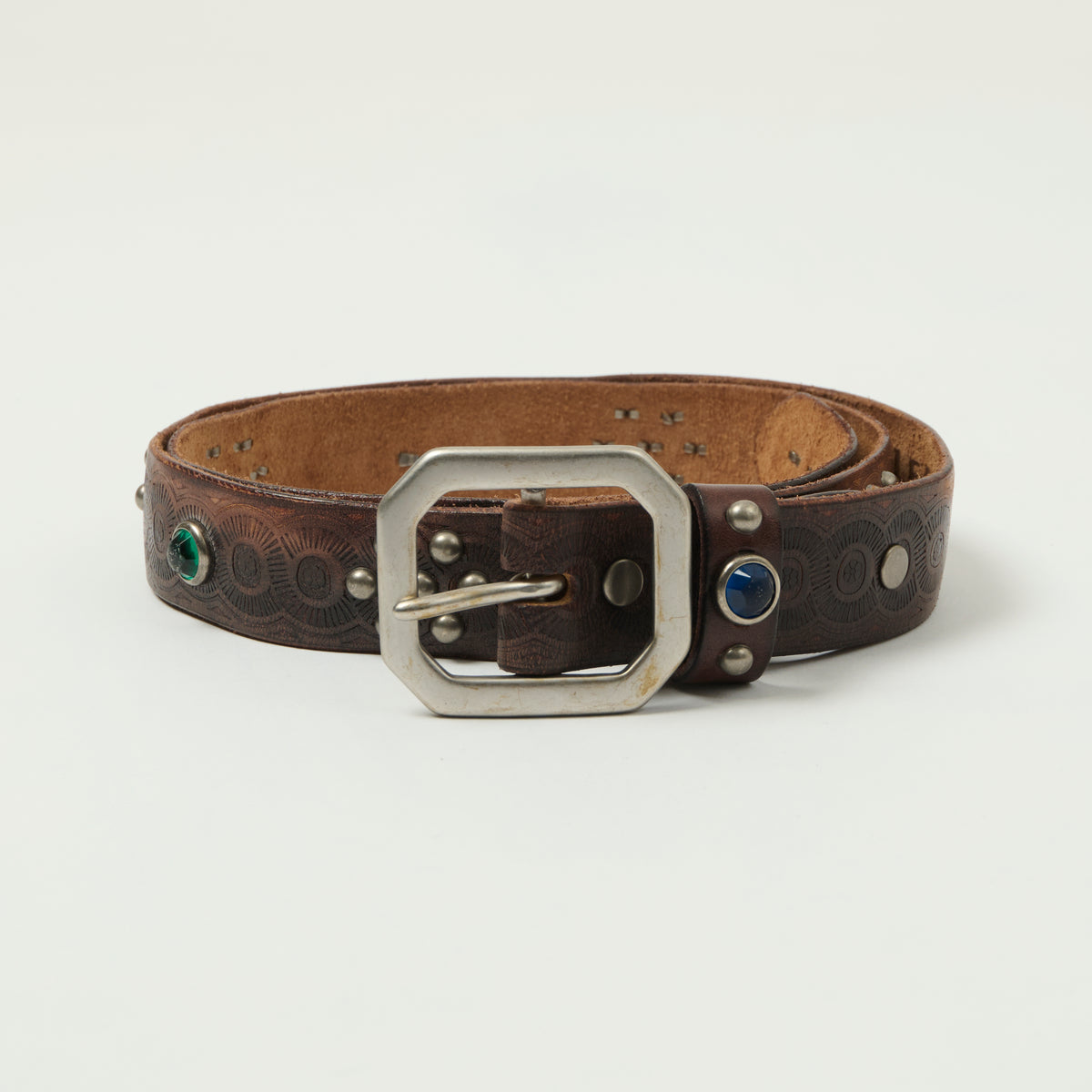 RRL Studded Leather Belt - Vintage Black