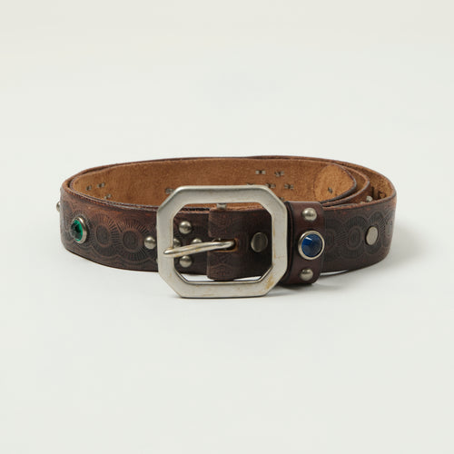 RRL Studded Leather Belt - Vintage Black