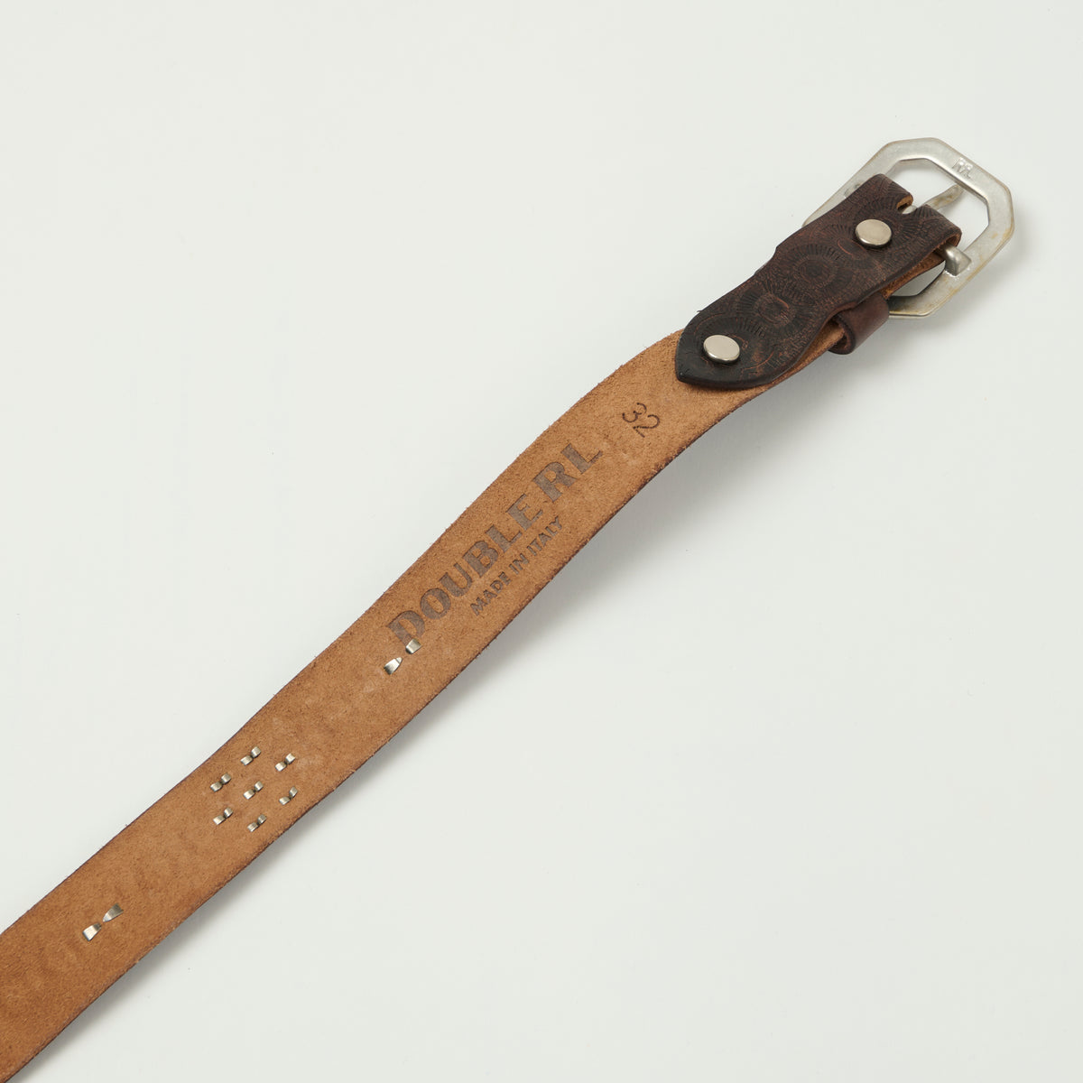 RRL Studded Leather Belt - Vintage Black