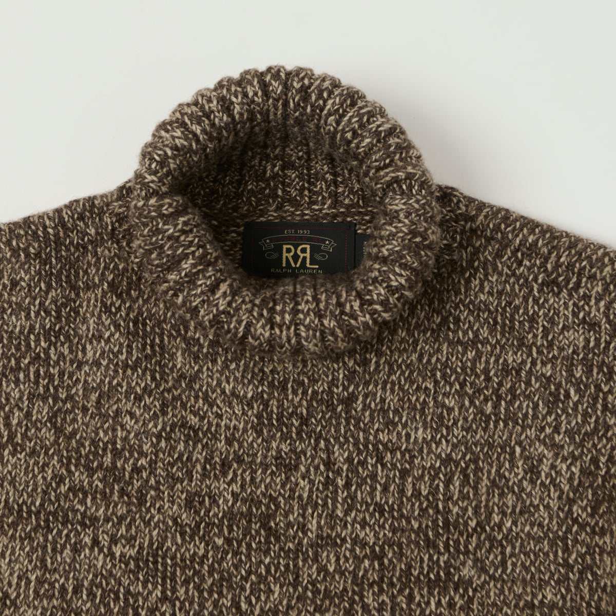 RRL Melange Turtle Neck Pullover - Brown