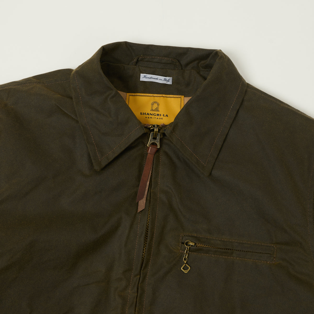 Shangri-La Heritage 'Varenne' Waxed Canvas Jacket - Army Green