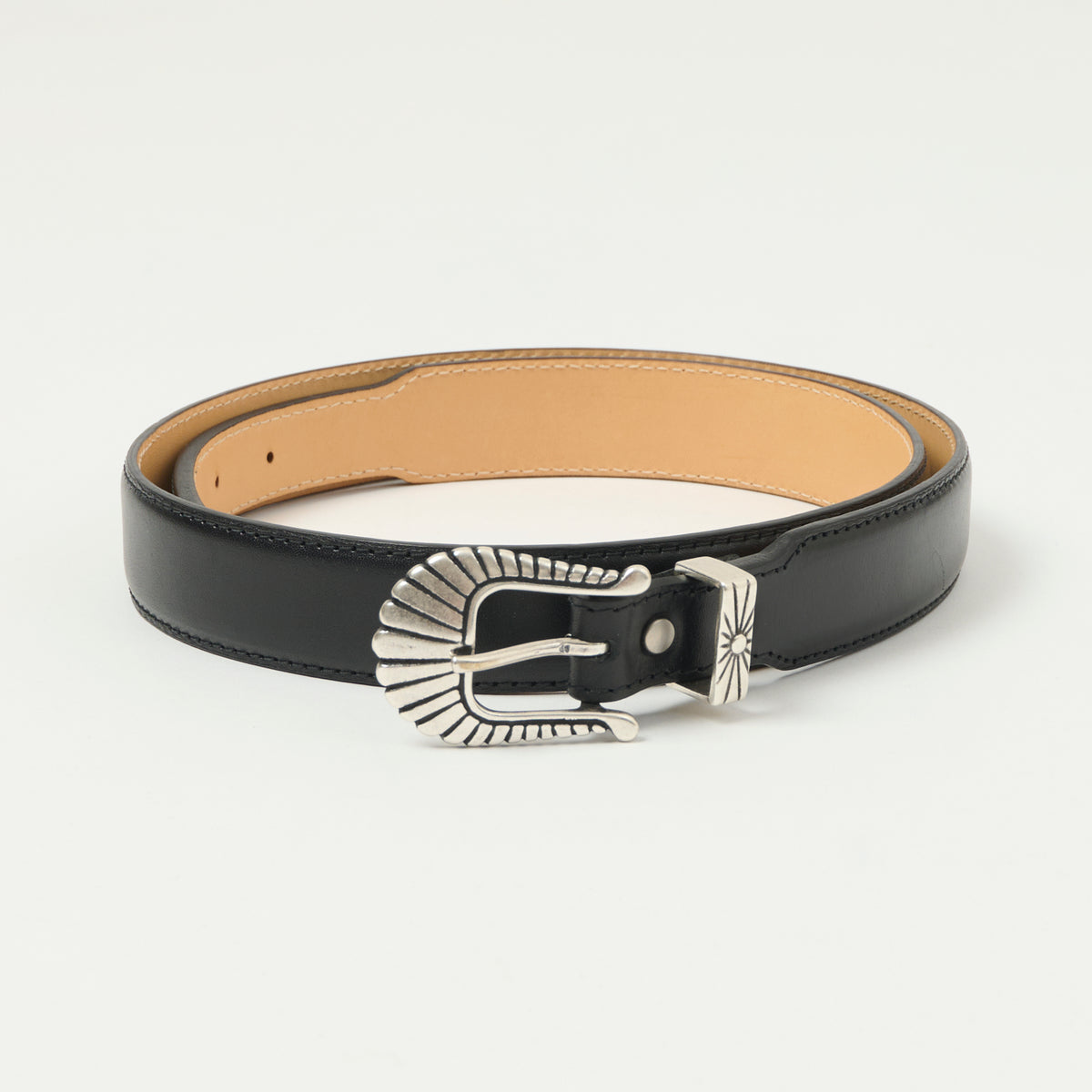 Shangri-La Heritage 'Wild Star' Slim Leather Belt - Black