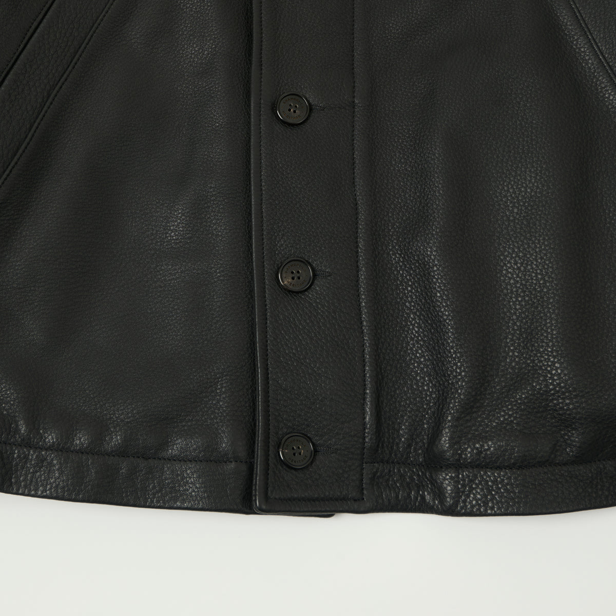 Shangri-La Heritage Aniline Leather N-1 Deck Jacket - Black