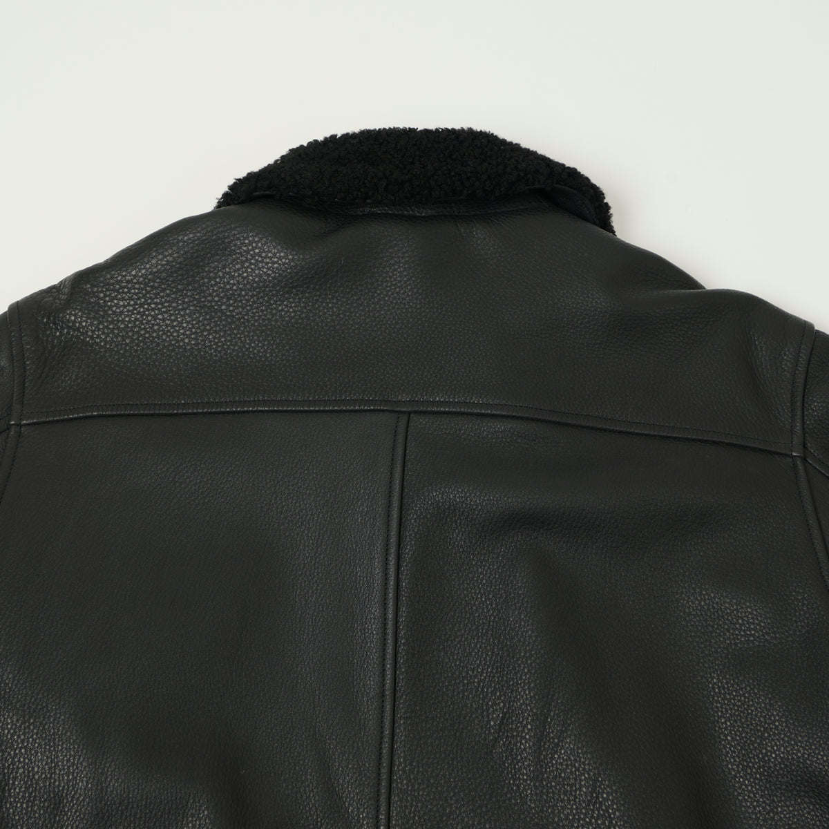 Shangri-La Heritage Aniline Leather N-1 Deck Jacket - Black