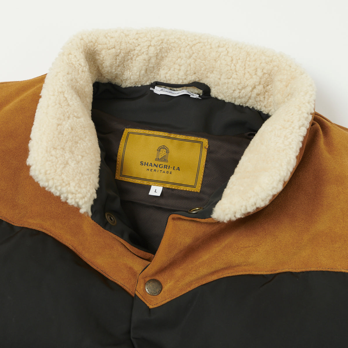 Shangri-La Heritage 'Bivacco' Western Down Vest - Black/Beige