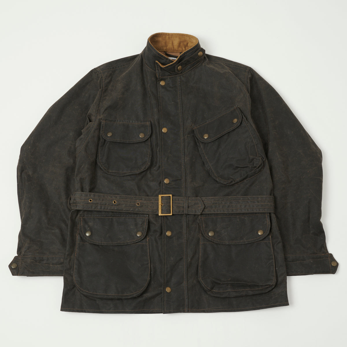 Shangri-La Heritage 'Explorator' Waxed Canvas Motorcycle Jacket - Deep Brown