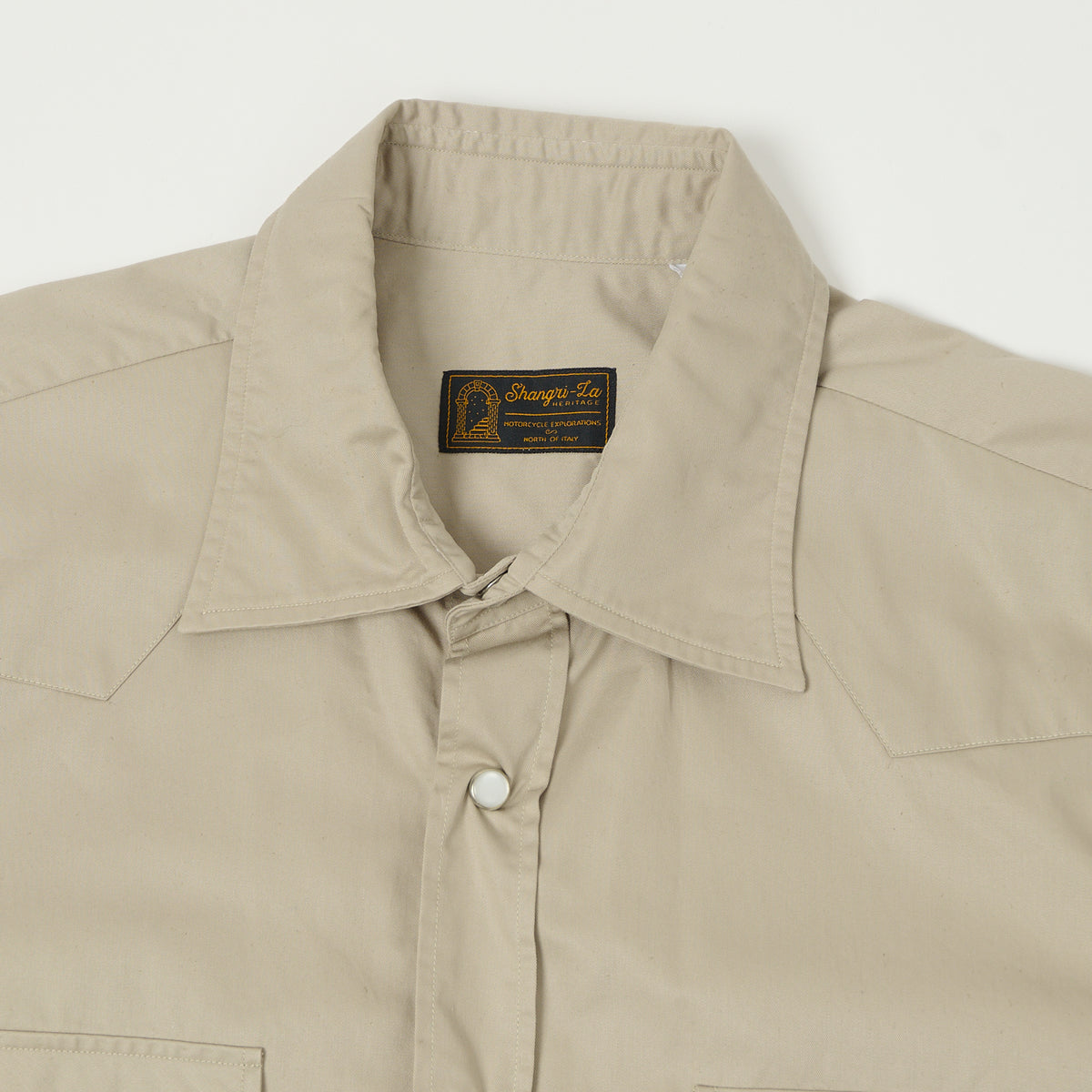Shangri-La Heritage 'Gonzo' Gabardine Western Shirt - Beige