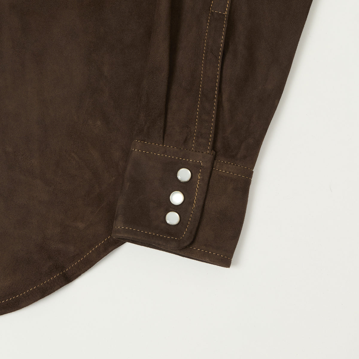 Shangri-La Heritage 'Gonzo' Suede Western Shirt - Testa Di Moro
