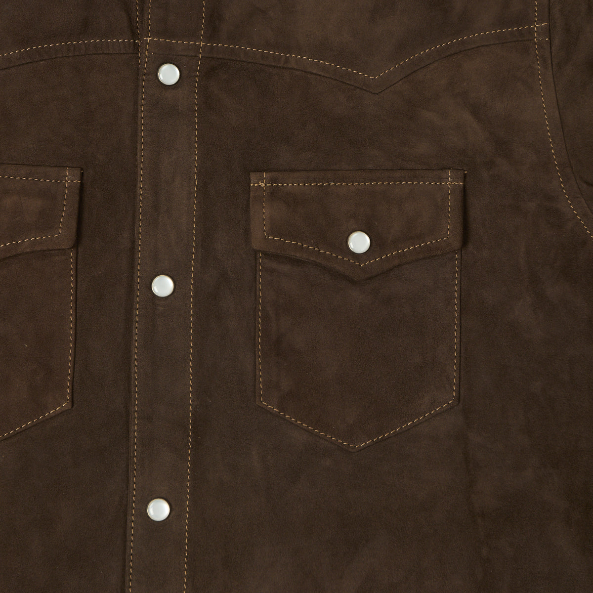 Shangri-La Heritage 'Gonzo' Suede Western Shirt - Testa Di Moro