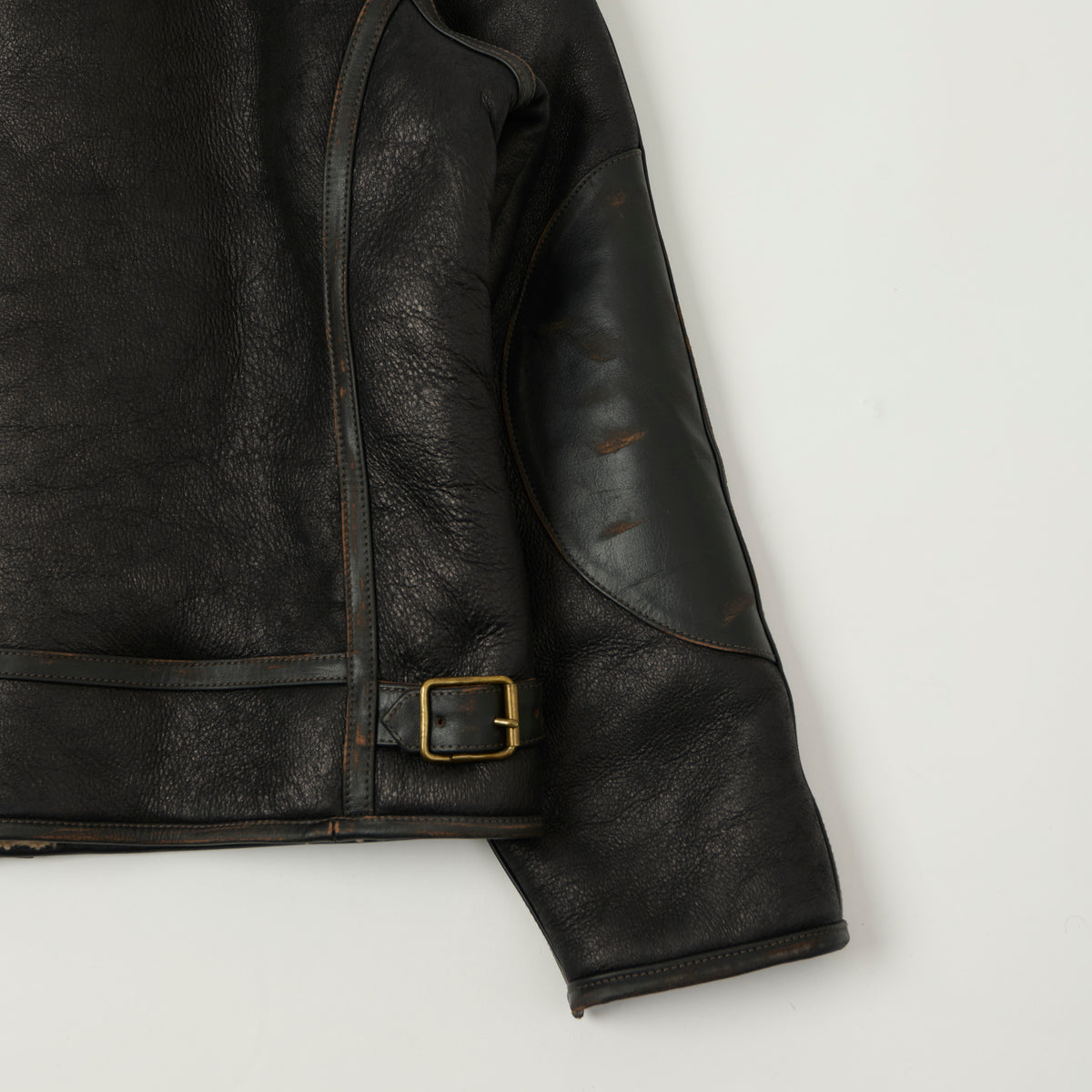 Shangri-La Heritage Swedish Motorcycle Shearling Jacket - Vintage Black