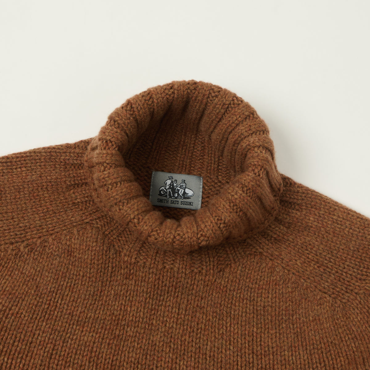 Smith Sato Suzuki 'Otari' Roll Neck Lambswool Jumper - Cinnamon Brown