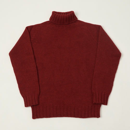 Smith Sato Suzuki 'Otari' Roll Neck Lambswool Jumper - Garnet Red
