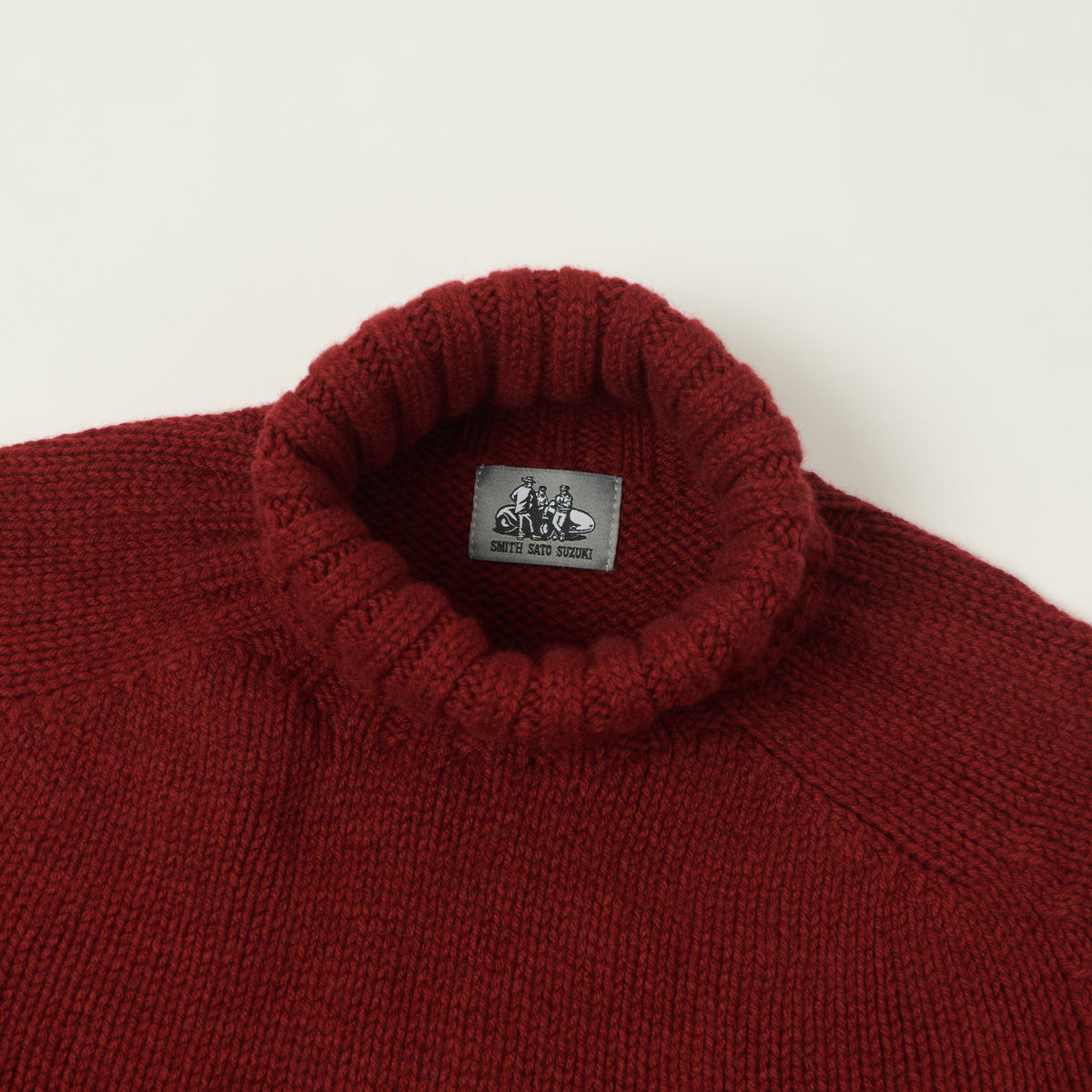 Smith Sato Suzuki 'Otari' Roll Neck Lambswool Jumper - Garnet Red